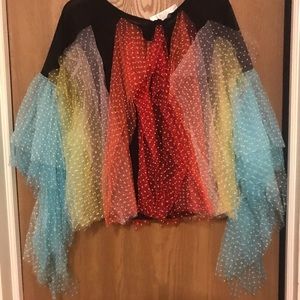 Festive multicolored polka dot top by Why Dress!